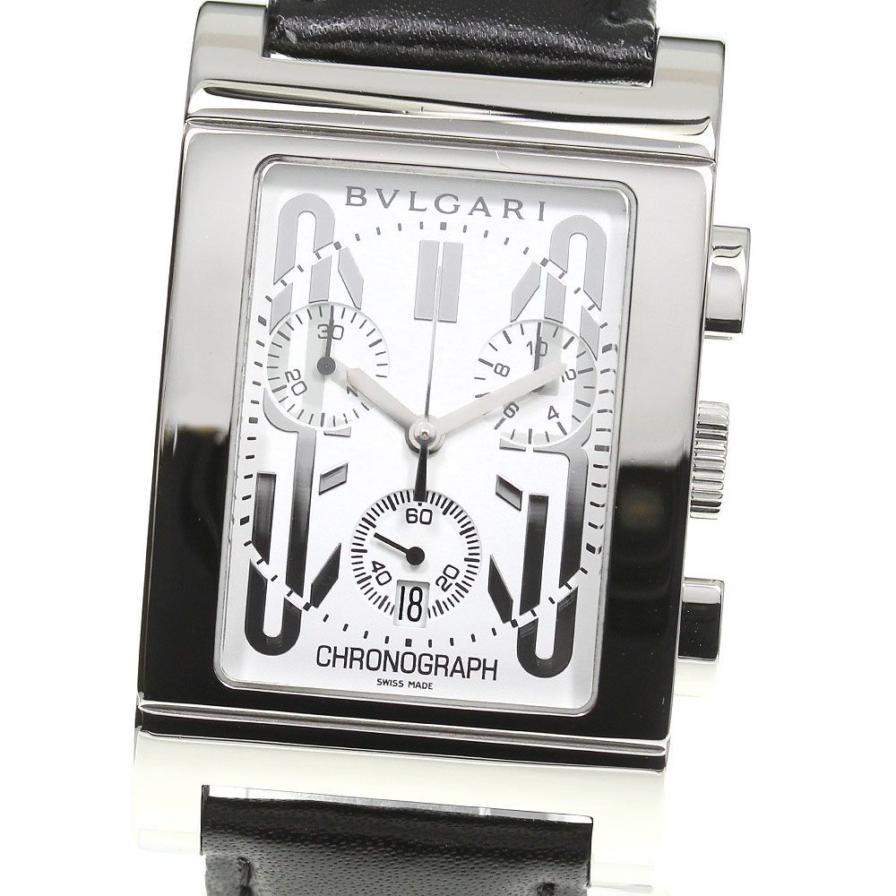 ブルガリ BVLGARI RTC49S レッタンゴロ クロノグラフ クォーツ メンズ 良品 _745514 ブルガリ BVLGARI RTC49S レッタンゴロ クロノグラフ クォーツ メンズ