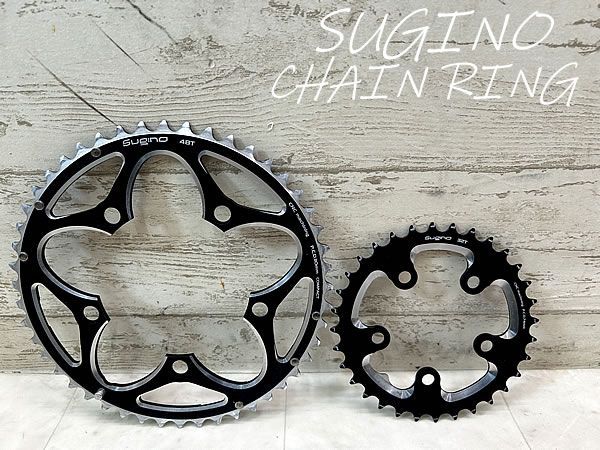 美品!! SUGINO CHAIN RING SET PCD110 74 48/32T 147g チェーンリング ロード クロスバイク 同梱発送承り中!! Y-162