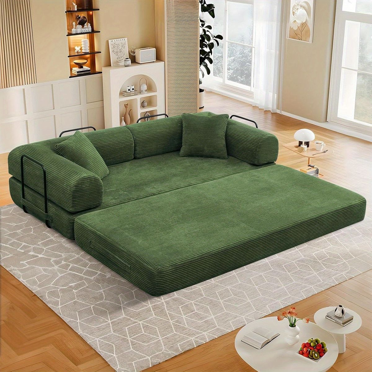 省スペース設計 コンバーチブルソファベッド ライトグリーン NEXPOTALLINN_EU