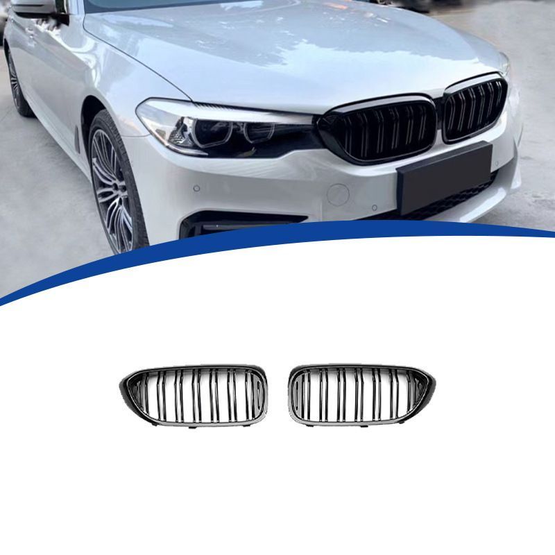 カーアクセサリー メンズ スポーティー仕様｜BMW 5シリーズ G30 2017-2020年式 ダブルライン グリル 中網 ABS製 亮黒仕上げLMQ62