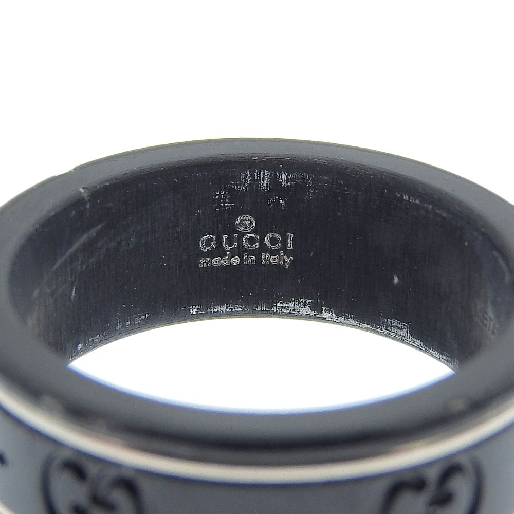 GUCCI】グッチ アイコンリング GG プラスチック×K18ホワイトゴールド