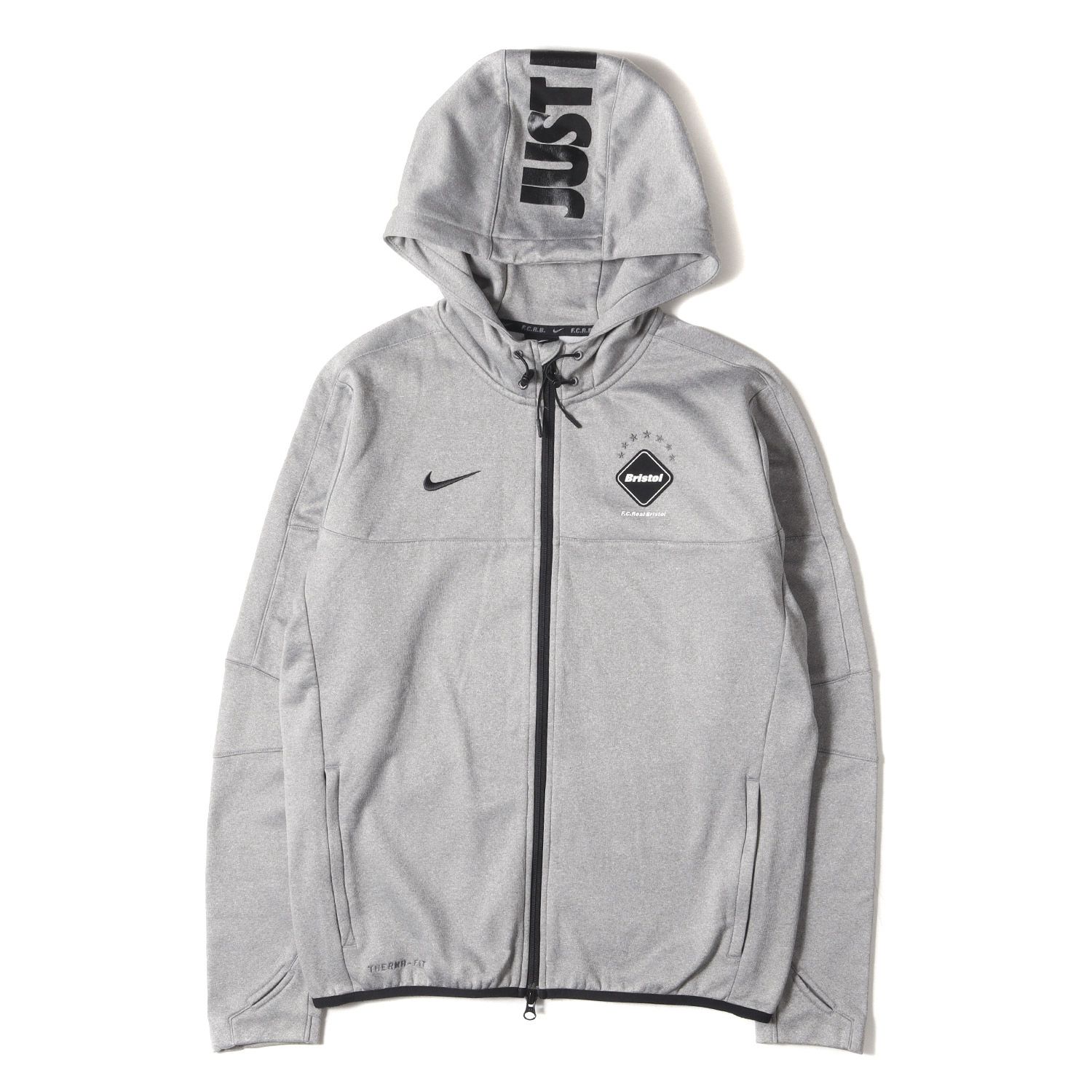 美品 F.C.Real Bristol エフシーレアルブリストル パーカー サイズ:M NIKE ビッグスウッシュ ジップ スウェット パーカー  (SWEAT HOODIE) グレー トップス フーディー コラボ【メンズ】 - メルカリ