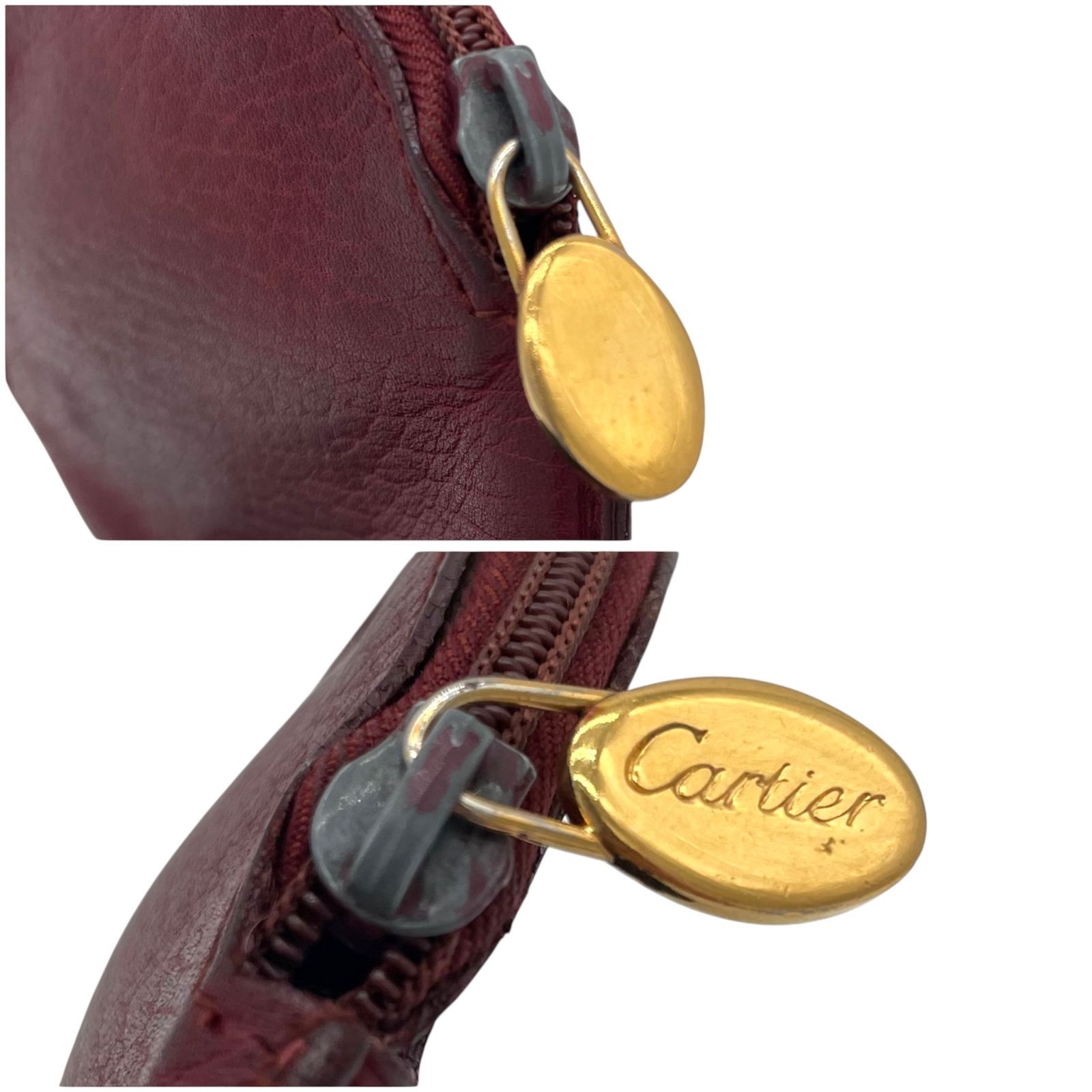 Cartier カルティエ コインケース 小銭入れ 丸 丸型 ボルドー