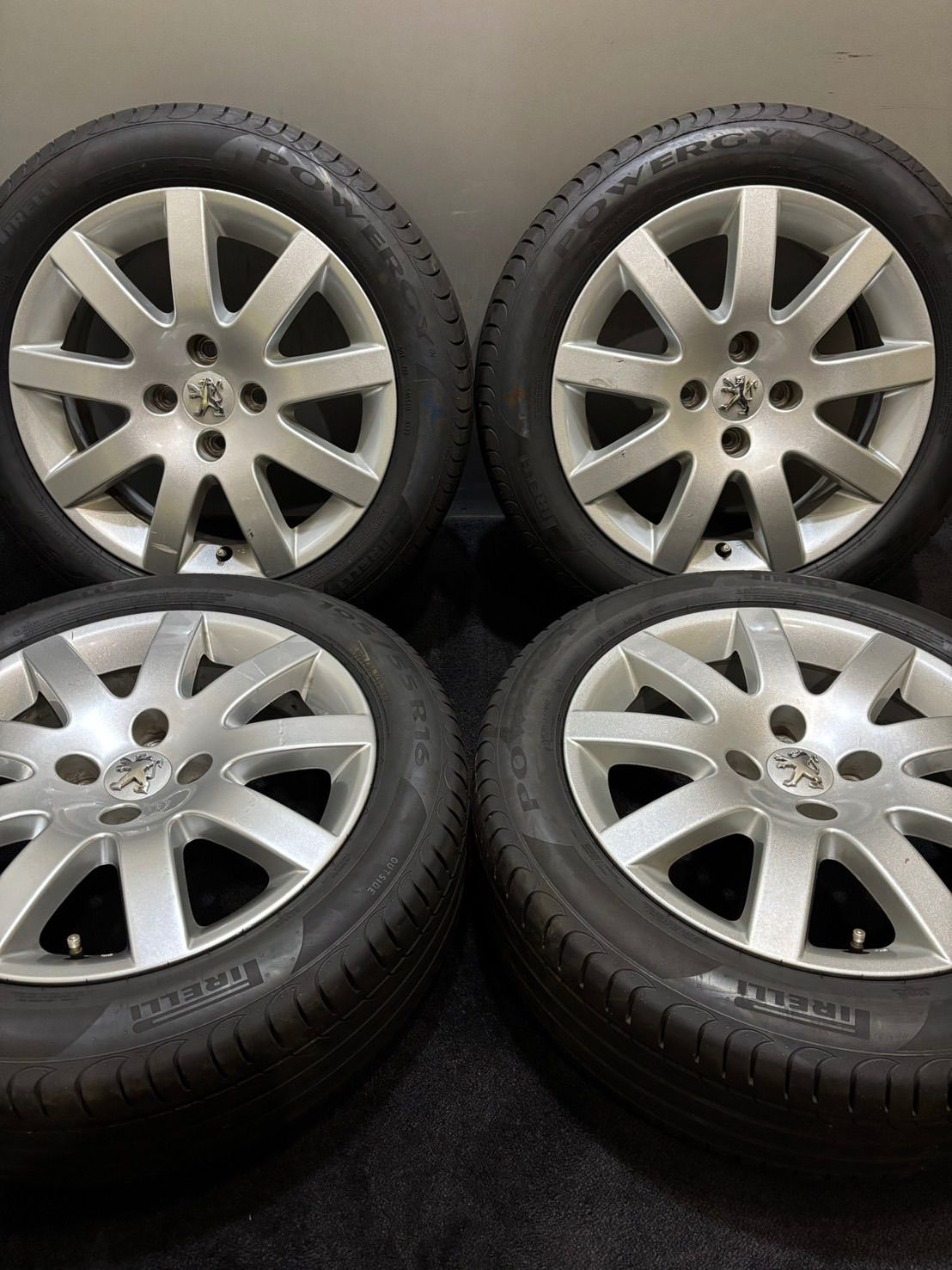 195 55R16 PIRELLI POWERGY 22年製 プジョー 207 純正 16インチ 6J 27 108 4H 夏タイヤ 4本 南5-K175