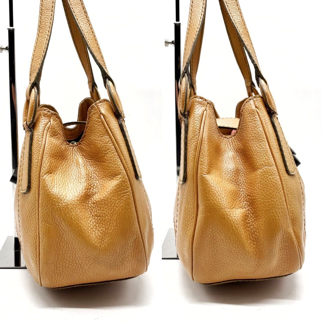 美品 TODS トッズ トートバッグ ロゴ型押し A4 肩掛け レザー ブラウン TOD'S トッズ レザー ショッピング バッグ ミディアム スモール