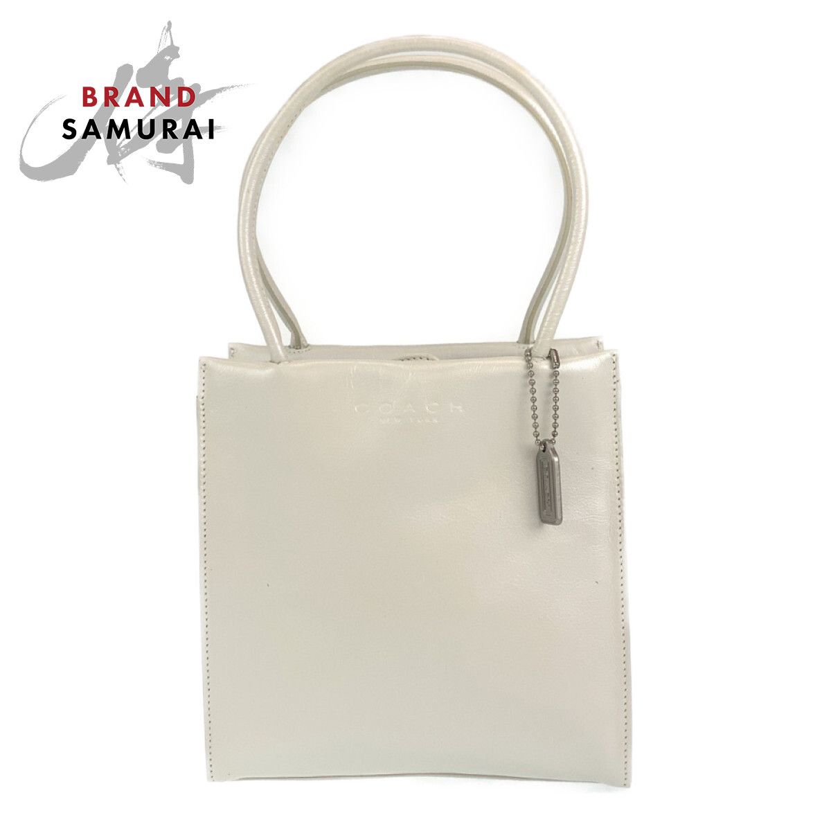 COACH コーチ ホワイト 白 レザー ハンドバッグ トートバッグ