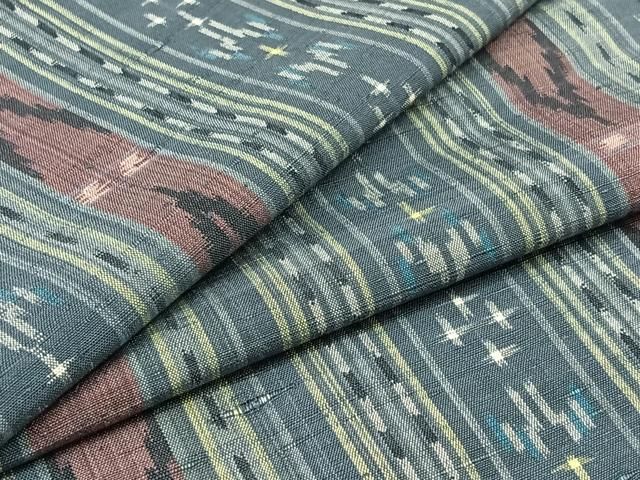 平和屋着物▽上質な紬　単衣　間道　正絹　逸品　AABB4498jh 平和屋着物▽上質な紬 単衣 間道 正絹 逸品 AABB4498jh