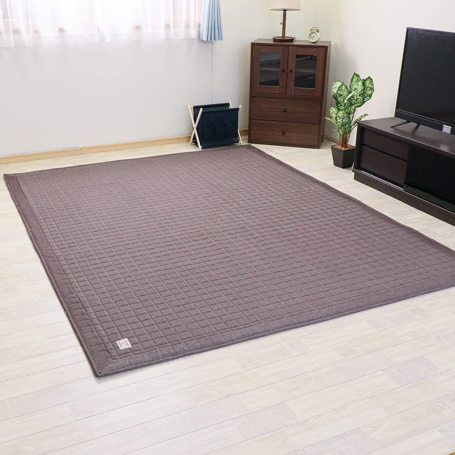 新品 フリーリー ラグ カーペット 綿100% 185×185cm キルティング