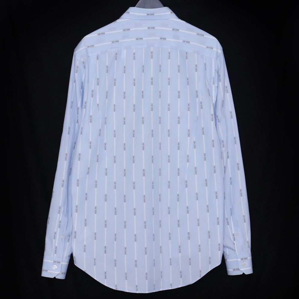 LOUIS VUITTON コットン ロゴストライプ 長袖シャツ Lサイズ