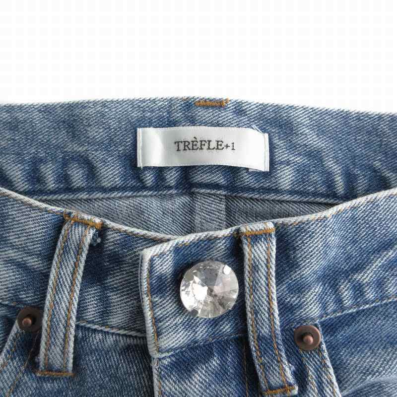 トレフルプラスワン TREFLE＋1 ドットビジューデニム ジーンズ パンツ  