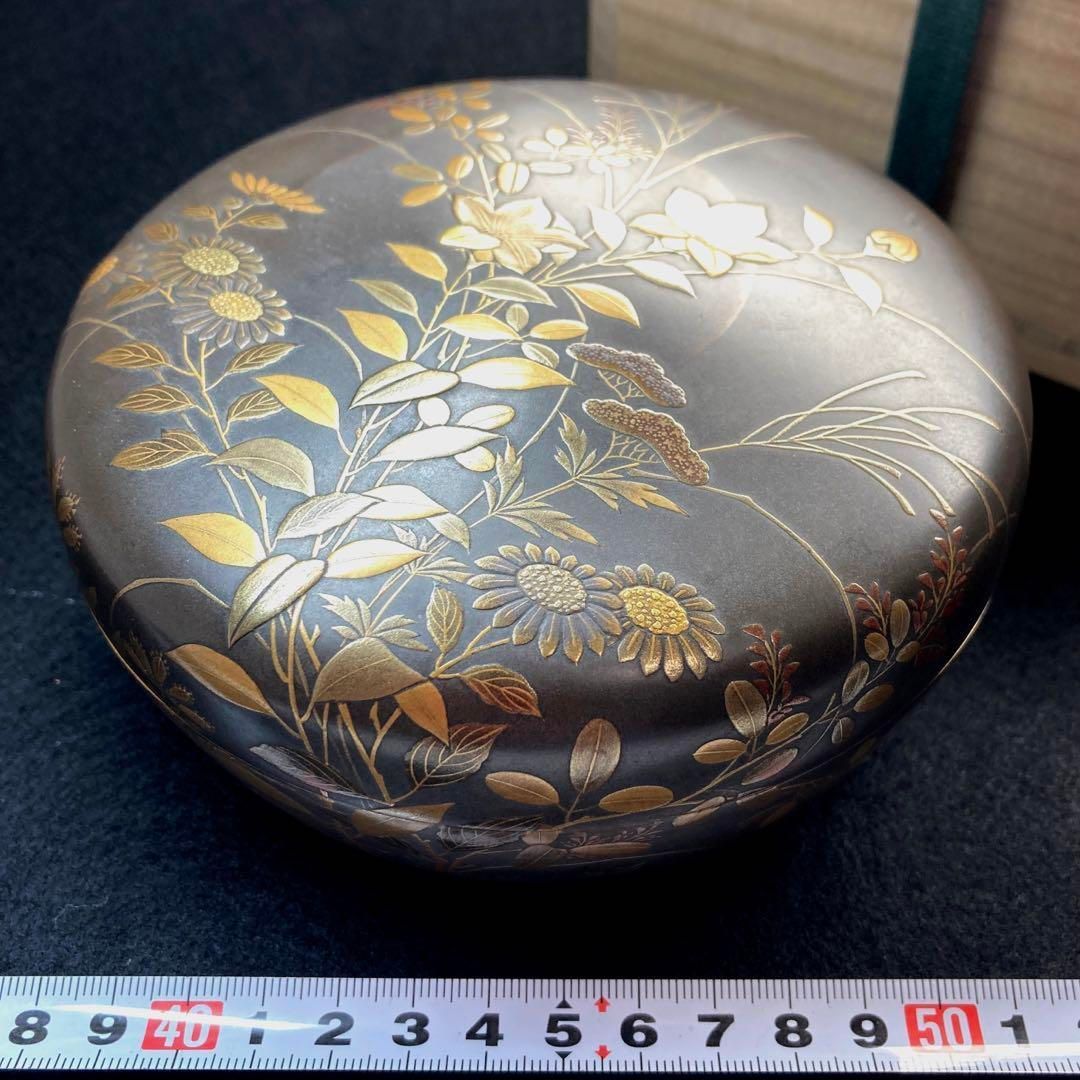 極上蒔絵　食籠　木箱付　口径13.7㎝　本Y5-0605☆トカコ 極上蒔絵 食籠 木箱付 口径13.7 本Y5-0605トカコ
