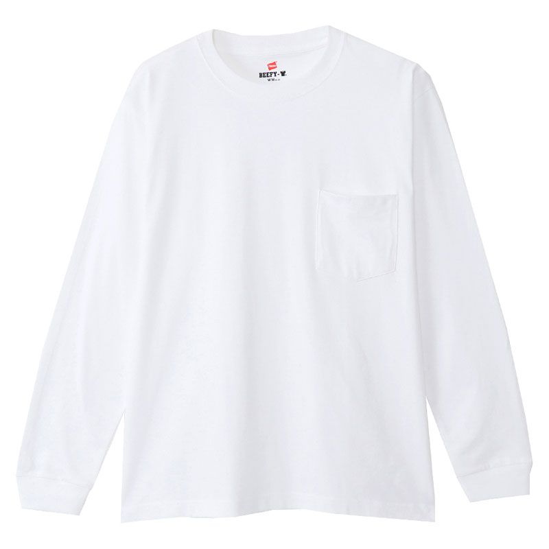 2026，大得価 ヘインズ hanes L/S POCKET T-SHIRT BEEFY-T ウェア(メンズ) (H5196)、(010)ホワイト その他