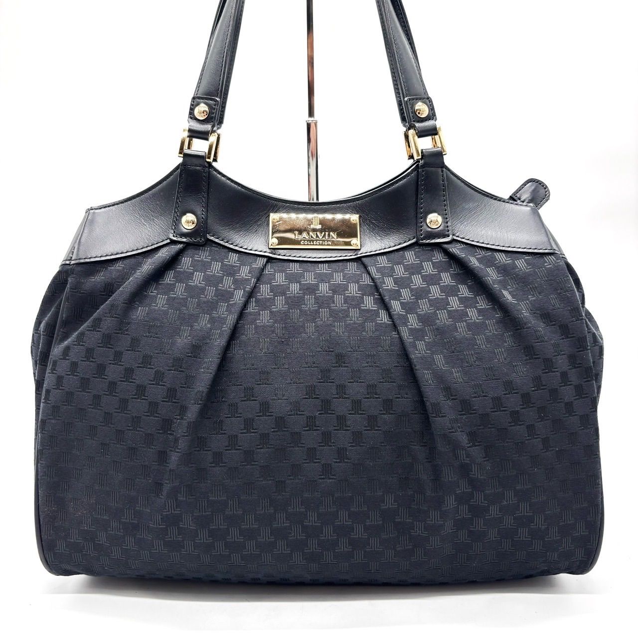 ✨良品✨ LANVIN ランバン トートバッグ ハンドバッグ 総柄 ロゴ