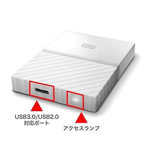 1TB WD ポータブルHDD 1TB USB3.0 ホワイト 暗号化 パスワード保護 3