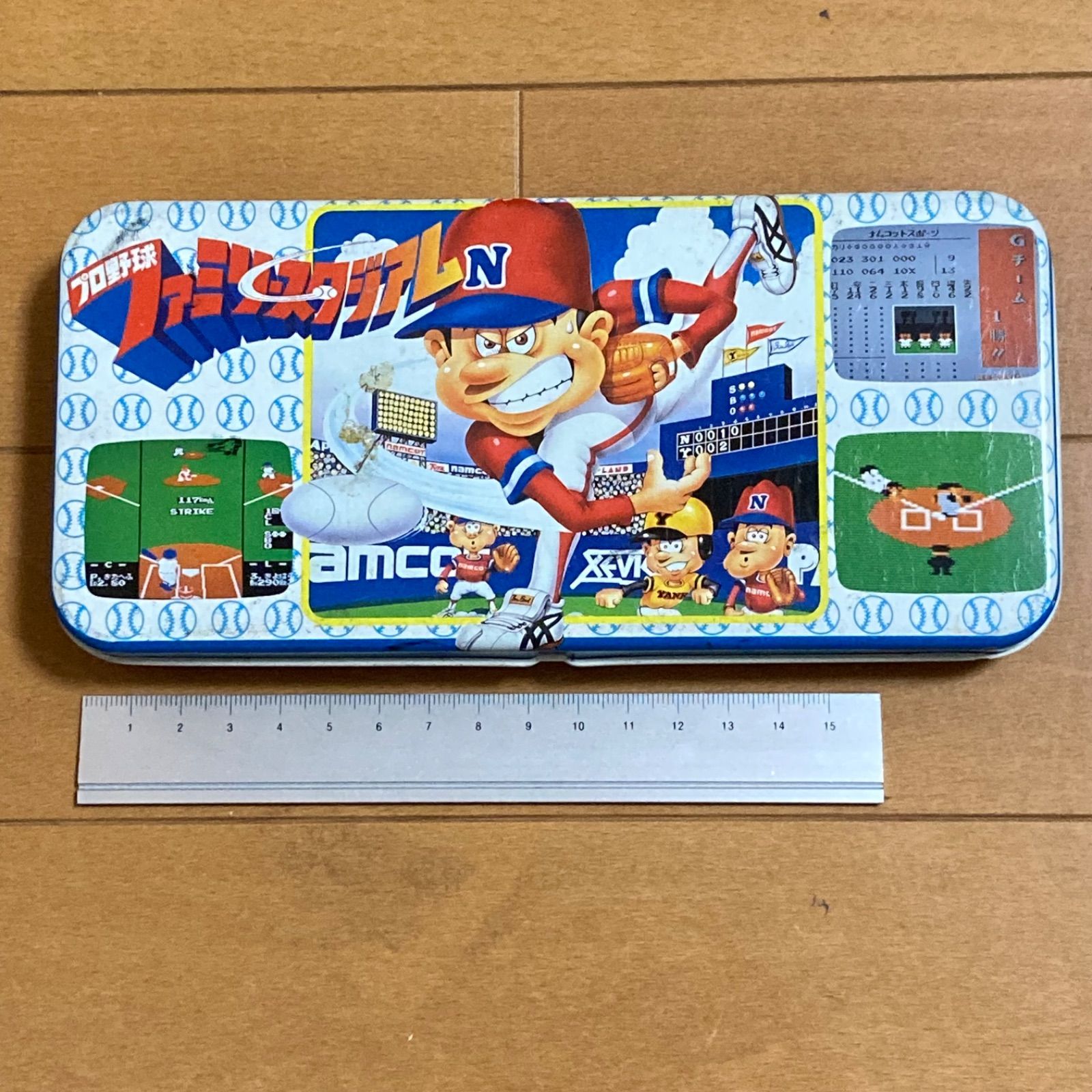 昭和レトロ】缶ペンケース プロ野球 ファミリースタジアム 昭和レトロ】缶ペンケース プロ野球 ファミリースタジアム