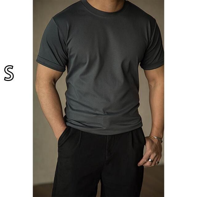 [S]メンズ ファッション 服 男性用 オシャレ シンプル 大人 かっこいい 大きいサイズ ストリート 紳士服 アメリカン ヘビーウェイト ハイ カウント クール 半袖 T シャツ 夏 スポーツ フィット