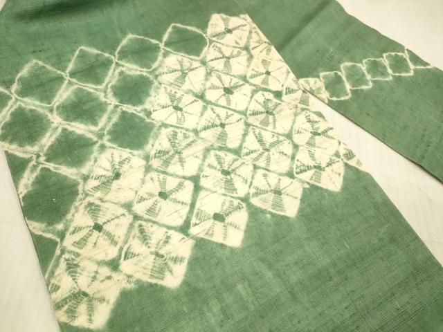 平和屋着物*夏物 九寸名古屋帯 紬地 菱文 正絹 DAAX8618cm