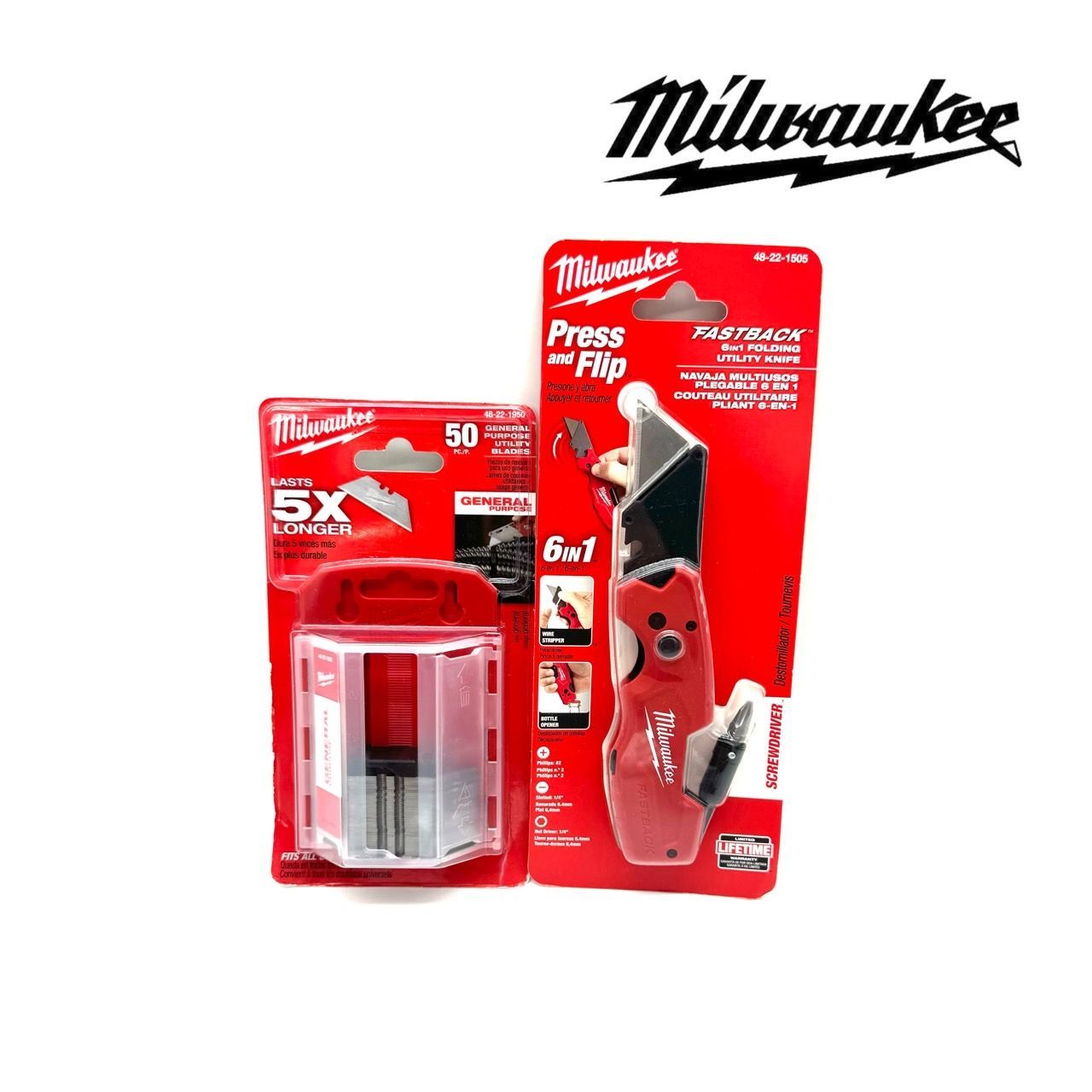 セット!! 日本未発売 Milwaukee ミルウォーキー カッター 替え刃50枚 2点セット