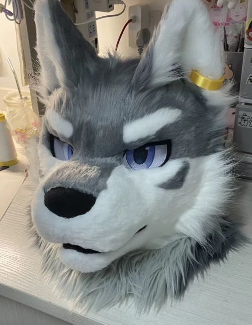 着ぐるみヘッド 狼 NO.100 グレー 全頭ヘッド ケモノ ファースーツ ぬいぐるみ コスプレ コスチューム kigurumi