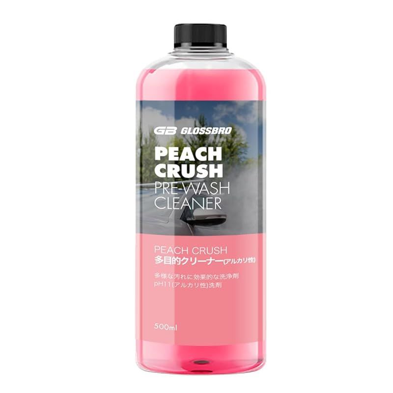 【新品】 GLOSSBRO ピーチクラッシュ アルカリ性プレウォッシュ プレウォッシュに最適な専用洗剤 油汚れや虫の死骸、排気ガスなどタンパク質汚れを強力分解 マルチクリーナー Peach Crush Pre-Was