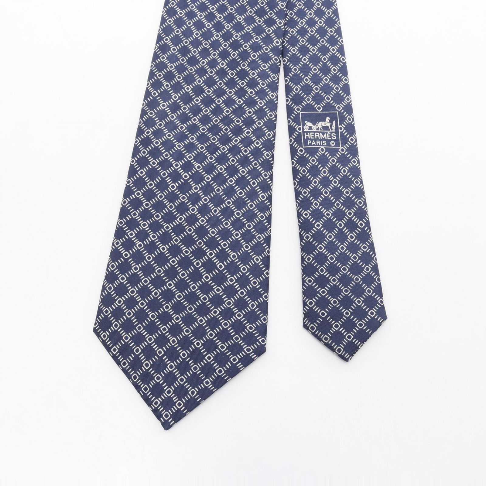 エルメス HERMES ネクタイ ブルー シルク ネクタイ メンズ Used