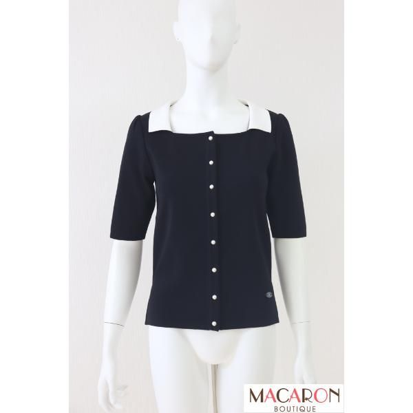 Rene スクエアネックニットトップス 6322937 2025年商品 黒|ブラック 36サイズ ルネ