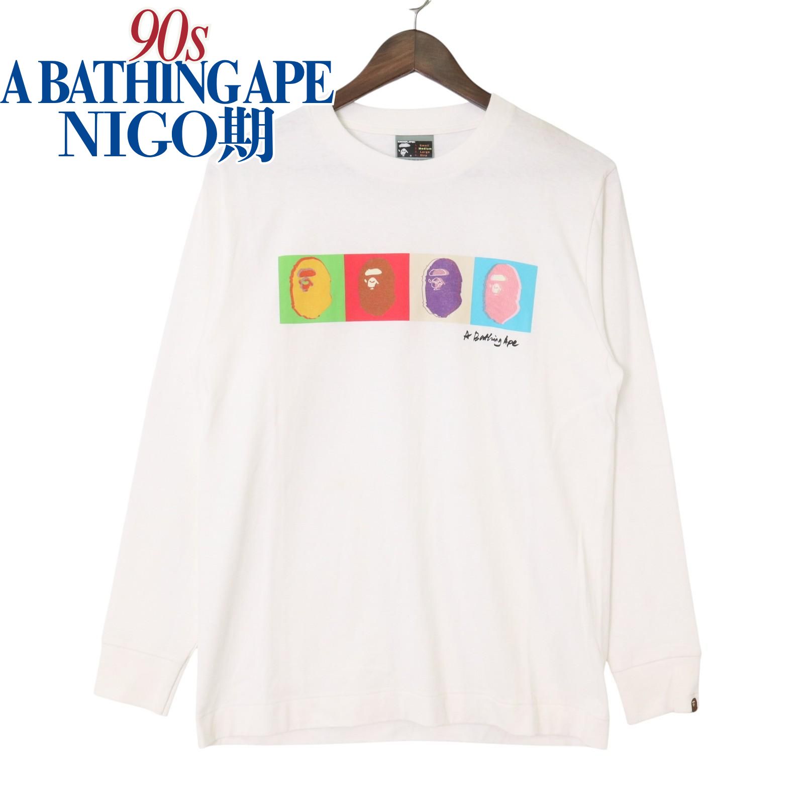 初期タグ A BATHING APE 90s デッドストックロンT 初期タグ A BATHING APE 90s デッドストックロンT 90s初期タグA