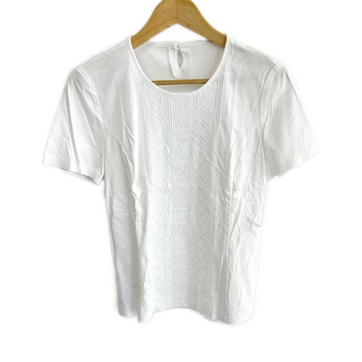 leilian - Leilian(レリアン) 半袖セーター サイズ9 M レディース美品  - シルバー クルーネック leilian - Leilian(レリアン) 半袖セーター サイズ9 M