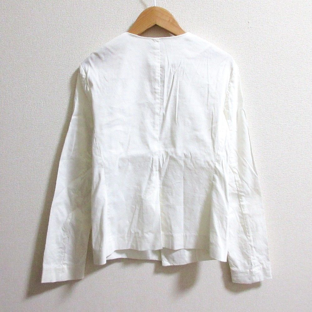 Theory LINDRAYIA CRUNCH ノーカラージャケット ホワイト 美品 theory セオリー CRUNCH WASH BENEFIELD リネン ストレッチ