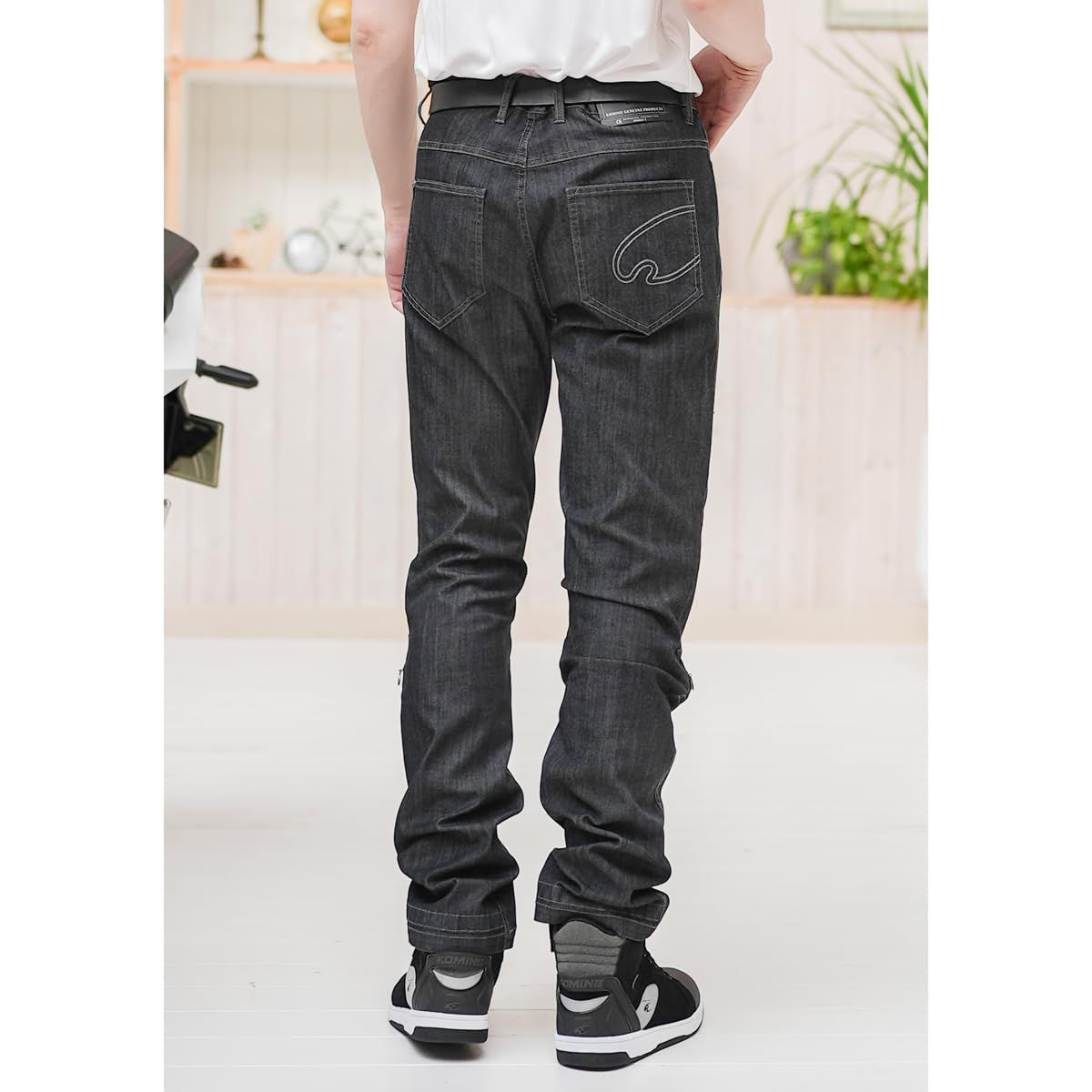 KOMINE WJ-756R エニグマライト CMAX クールジーンズ バイク用 春夏秋向け CEプロテクター ストレッチ Black L