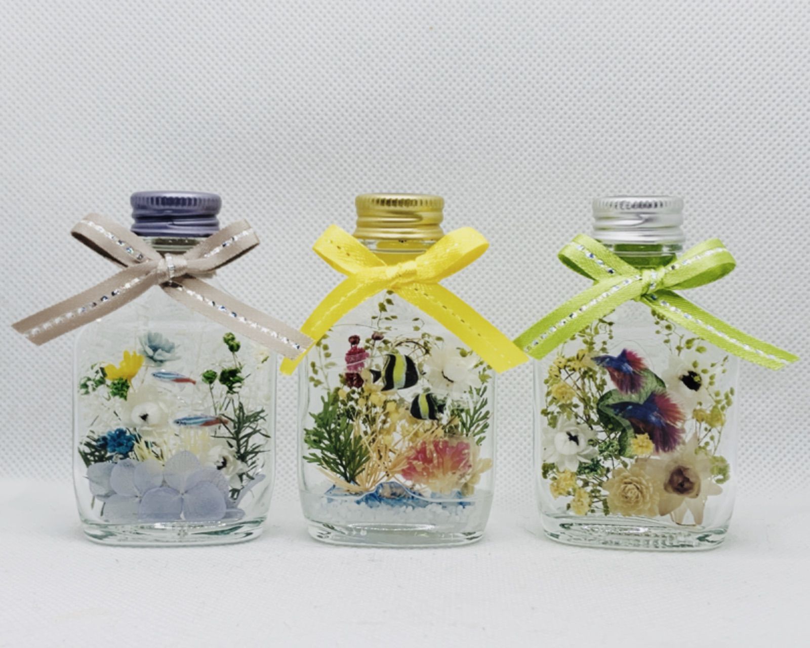 ハーバリウム ミニボトル 3本セット46 色っぽ 