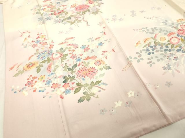 平和屋着物○本加賀友禅作家 押田正義 訪問着 草花文 暈し染め 正絹