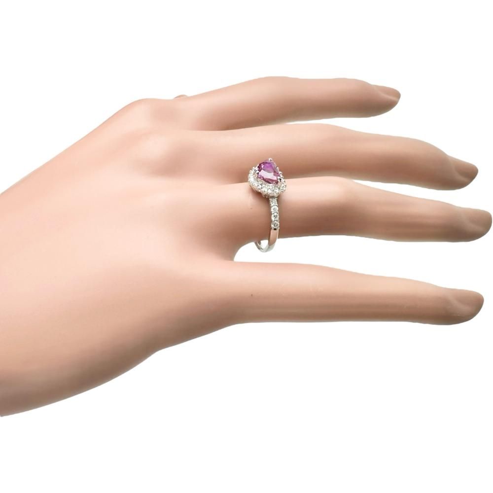 12.5号 ハートモチーフ モザンビーク産 非加熱 ピンクサファイア 1.00  