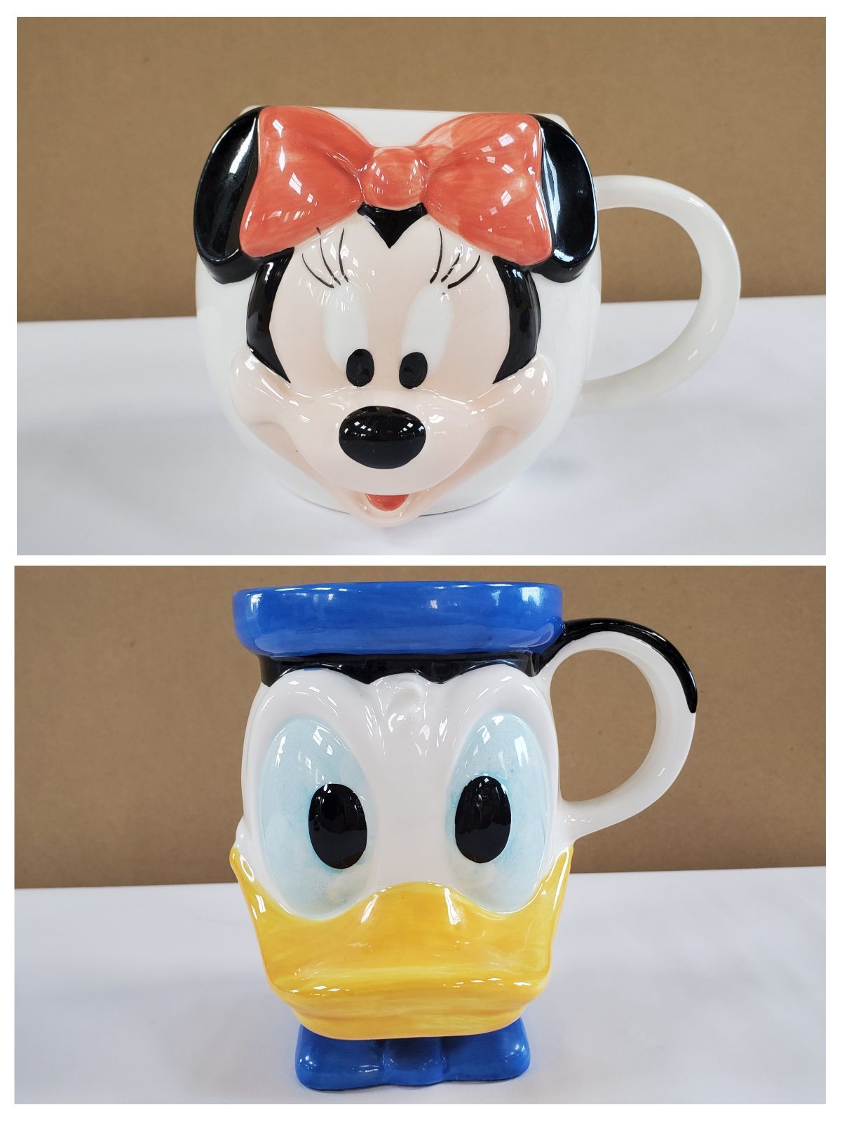 2個セット】レア ミニー フェイス お顔 マグカップ ドナルドダック