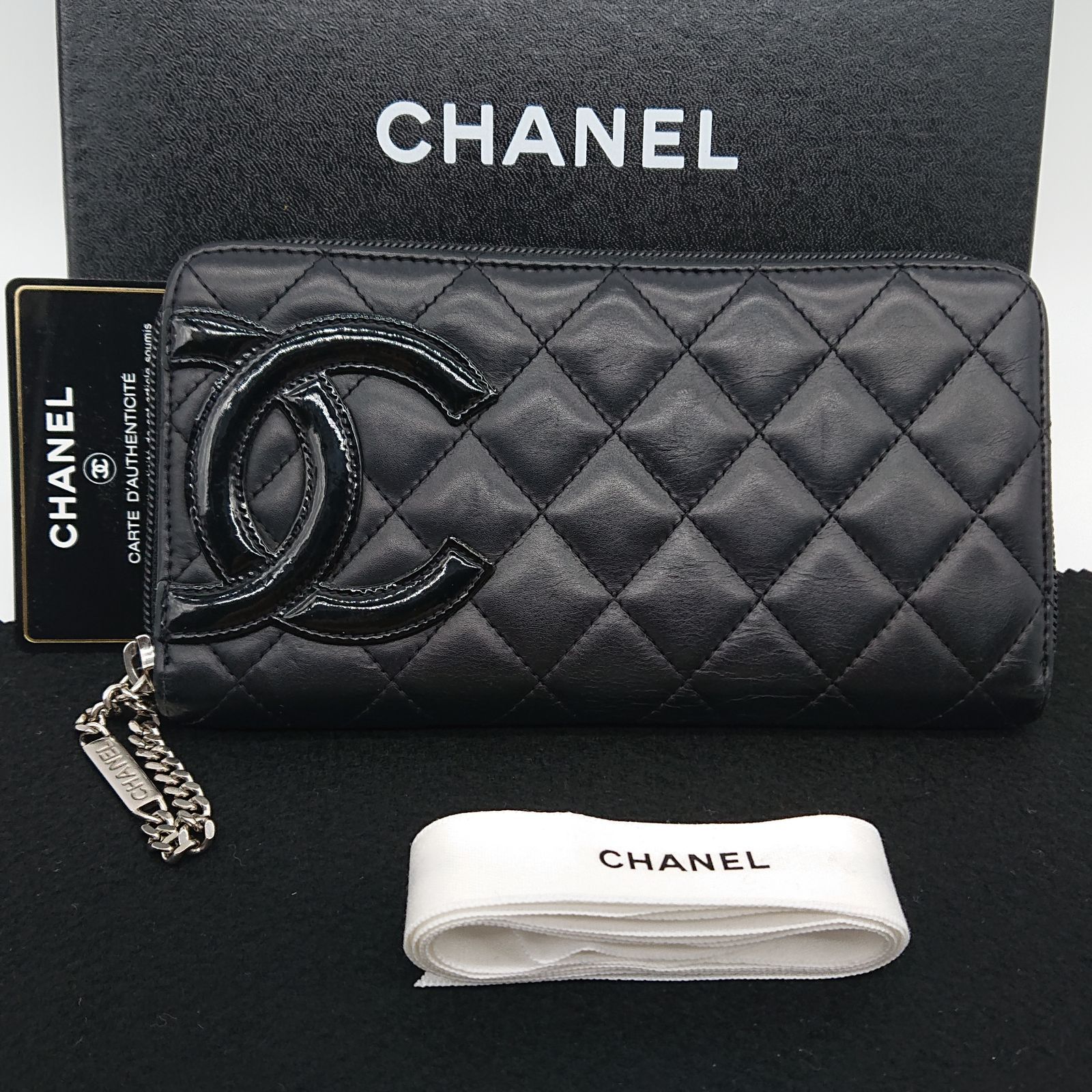美品】CHANEL シャネル 長財布 カンボンライン ラウンドジップ