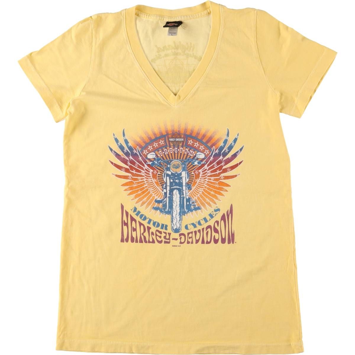 Harley Davidson - 古着 ハーレーダビッドソン Harley-Davidson Vネック モーターサイクル バイクTシャツ レディースL相当 /eaa543088 古着 ハーレーダビッドソン Harley-Davidson Vネック モーター