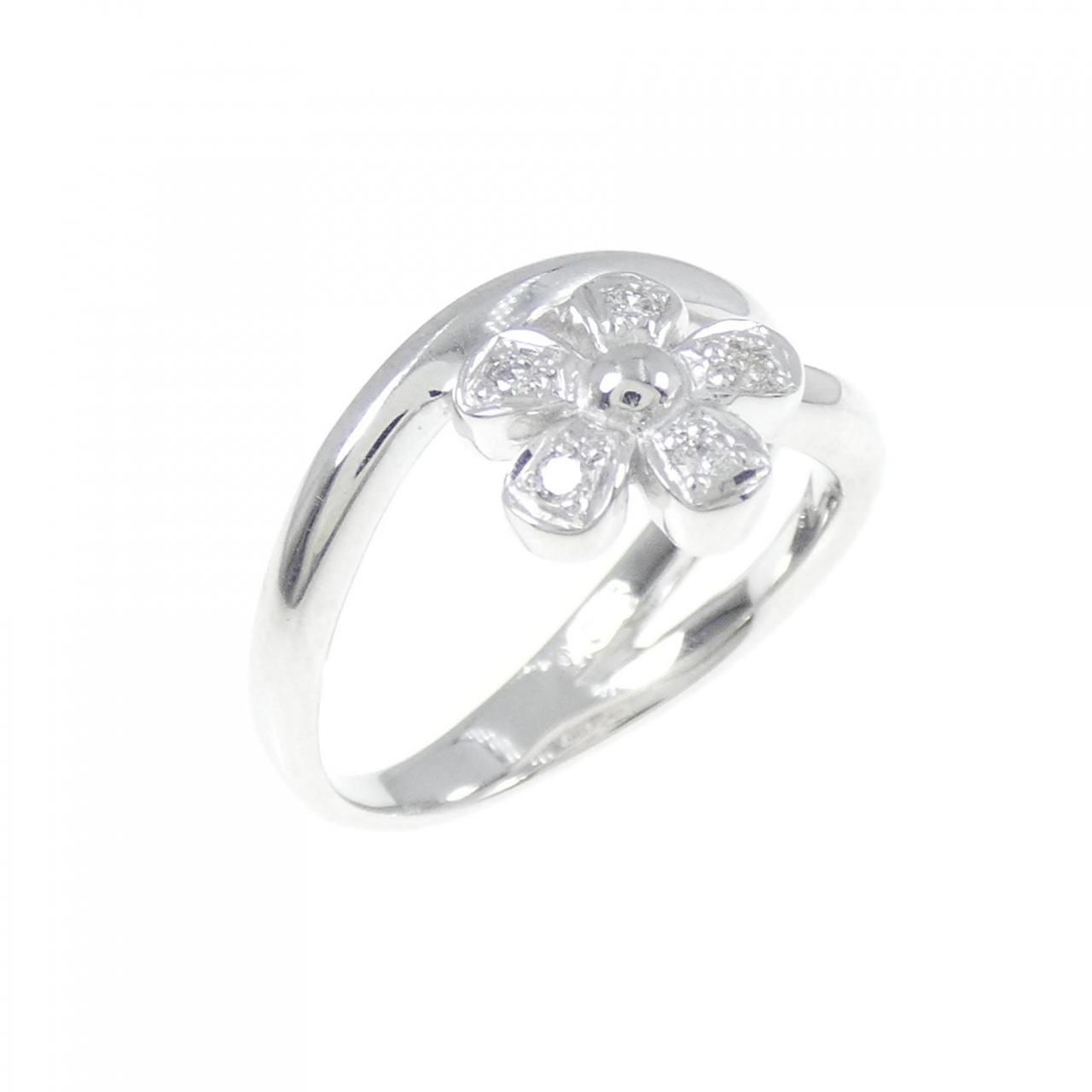 K18WG フラワー ダイヤモンド ピンキー リング 0.05CT - メルカリ