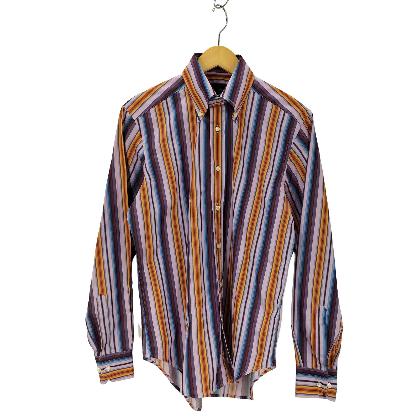 エトロ ETRO イタリア製 マルチストライプ ボタンダウン 長袖シャツ メンズ 表記無 