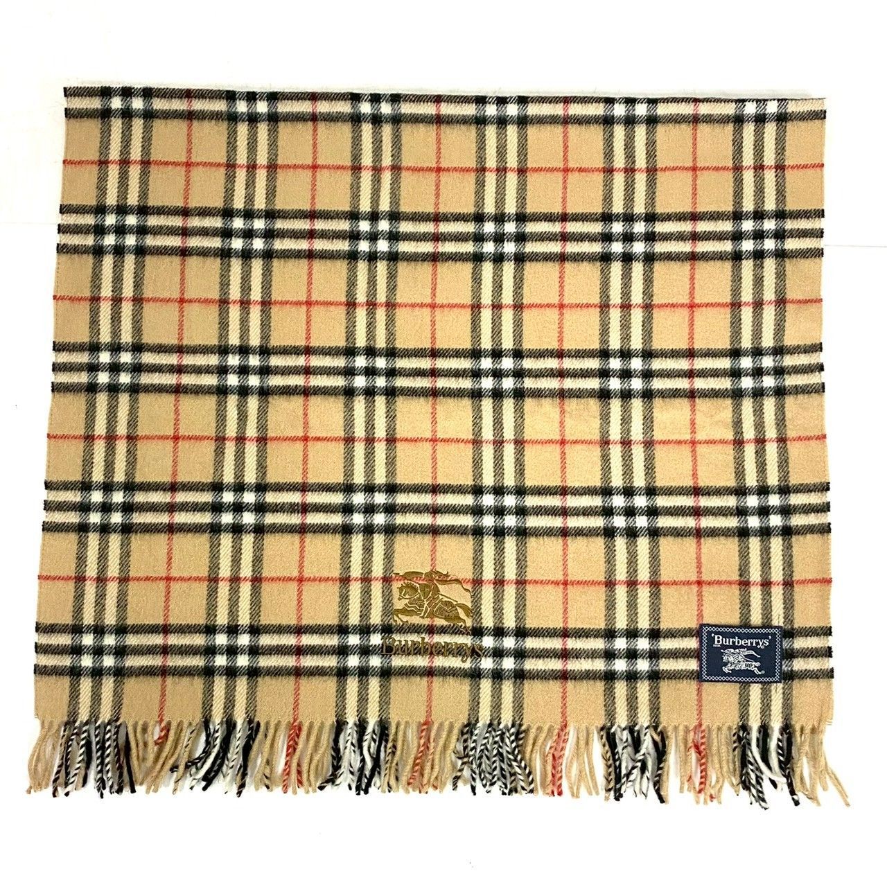 CH【Burberrys】ノバチェック ひざ掛け ウール/毛 100% ベージュ