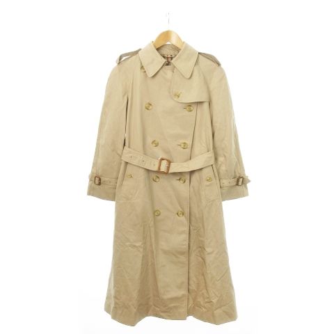 DAKS ベージュ トレンチコート 38 ダックス DAKS トレンチコート ロング ダブル ベルト 裏地