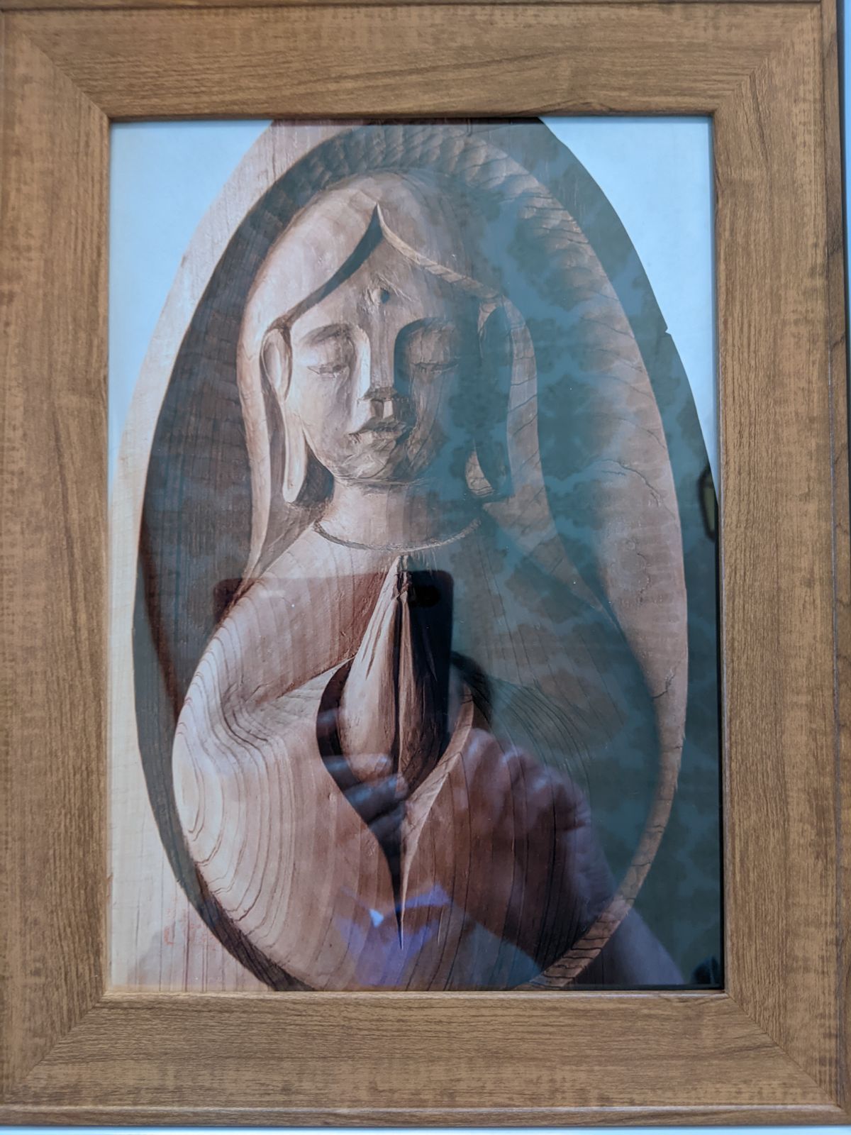 木彫りの平和観音さま 作品番号N−15 彫刻家 岩村一博-