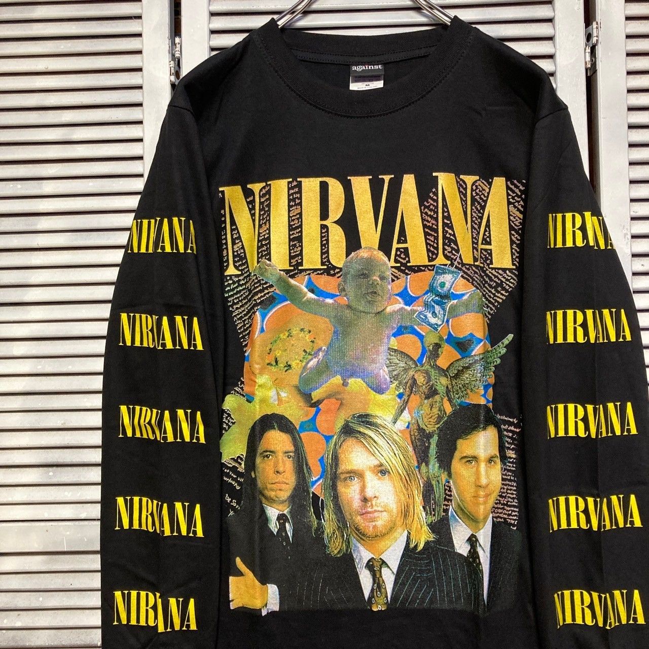 ⭐︎ ニルバーナ NIRVANA カートコバーン 赤ちゃん 黒 長袖 Tシャツ
