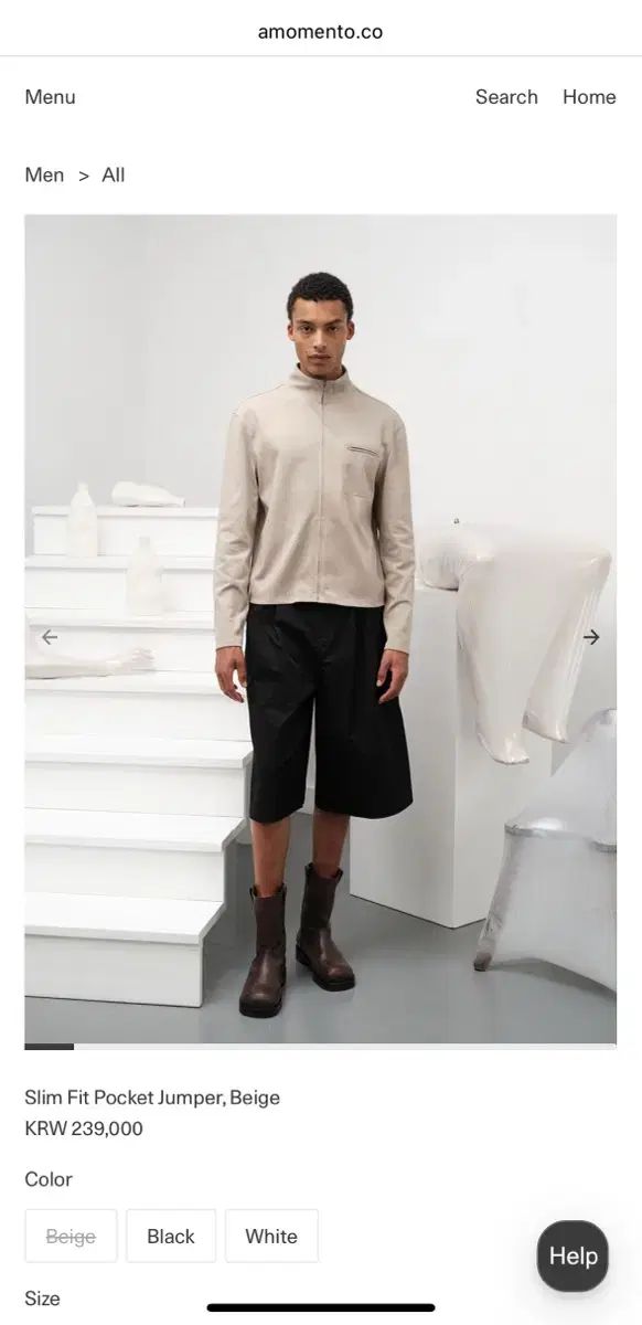 AMOMENTO アモーメント slim fit pocket jumper