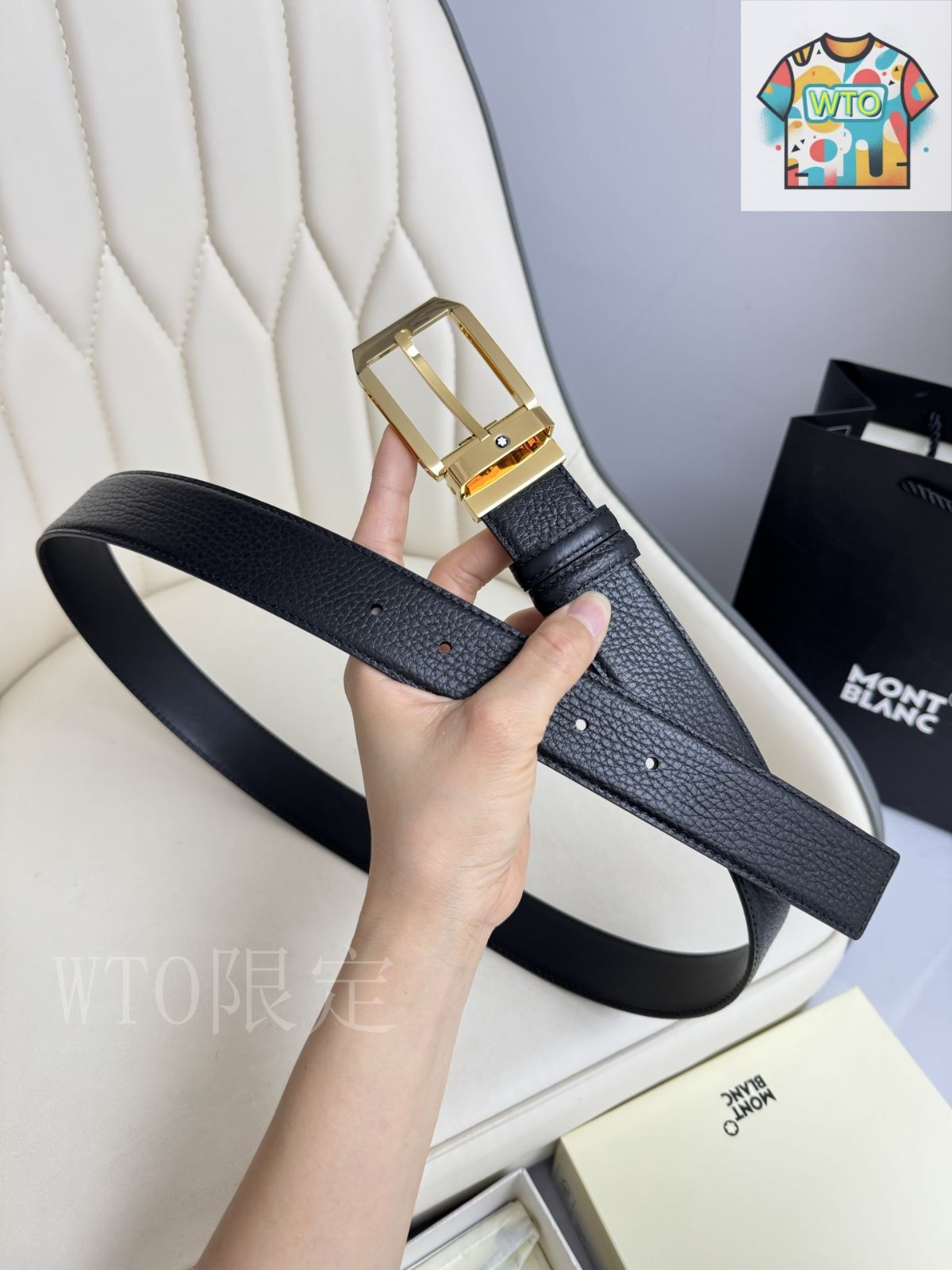 MontBlanc モンブランレザー ショルダーバッグ　未使用 今日WTO】Montblanc モンブラン レザーベルト-1-CP08 - メルカリ