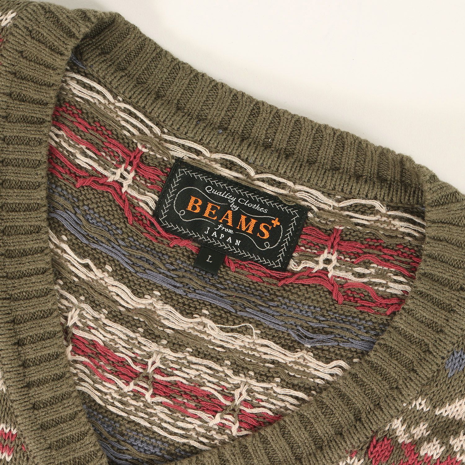 美品】BEAMS ビームス ベスト オリーブ マルチカラー サイズ:L | 24SS 