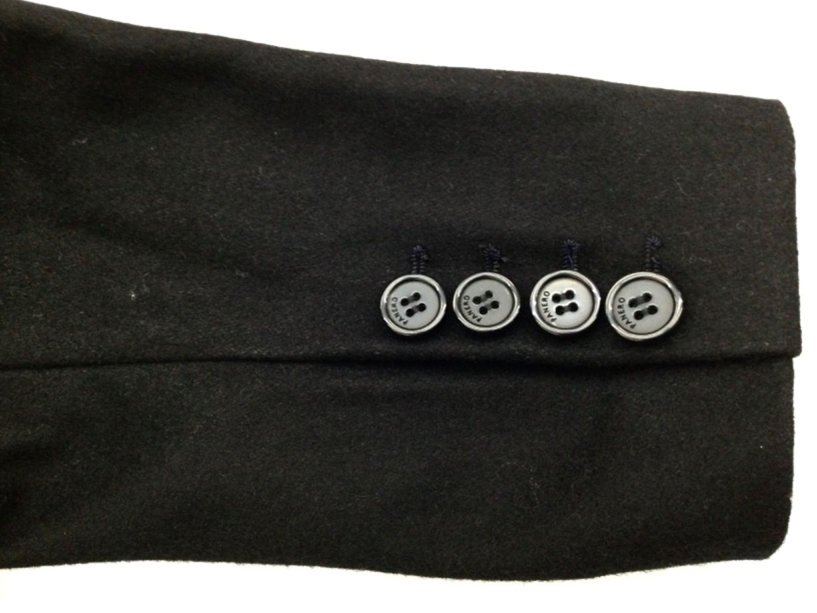 PANERO パネロ ダブルチェスターコート サイズM ブラック ウール