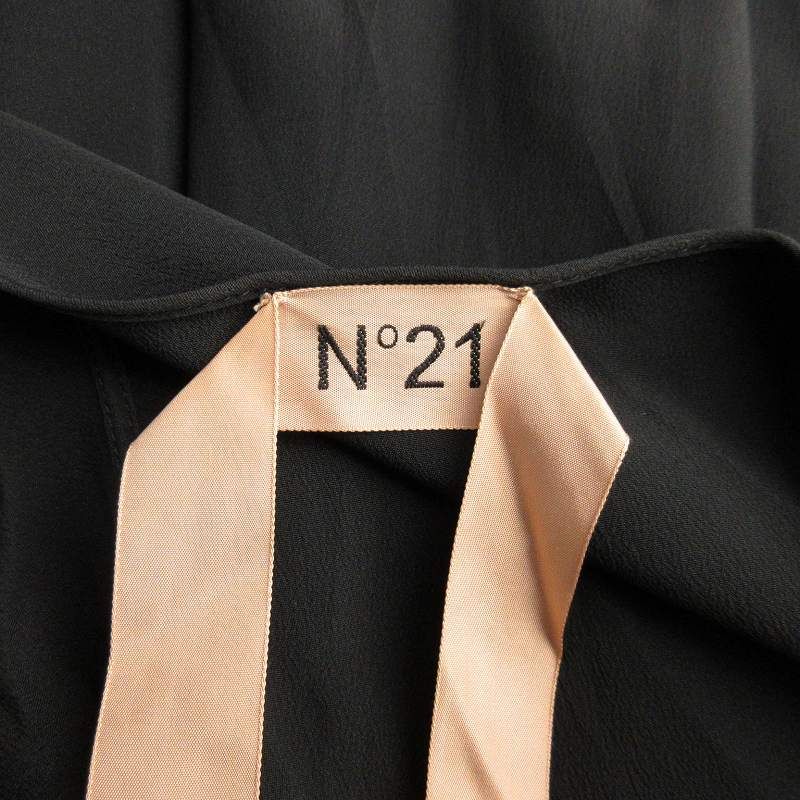 N°21 ヌメロ ワンピース ロング ブラック 38 ヌメロヴェントゥーノ N°21 ワンピース ロング リボン 38 S 黒