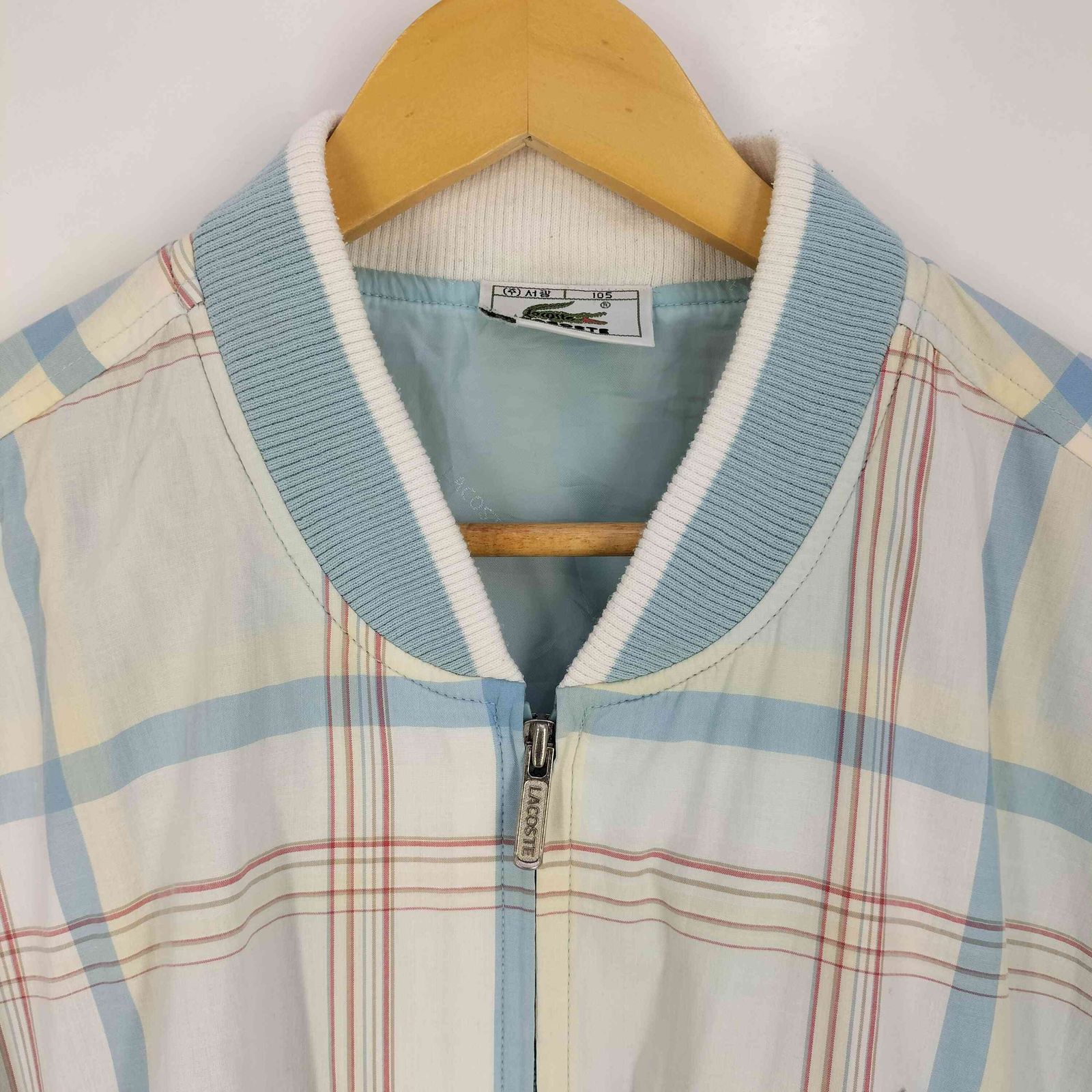 ラコステ LACOSTE ロゴワッペン チェック ジップアップジャケット