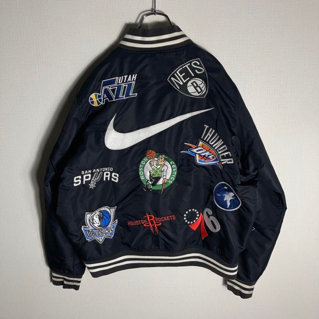 コラボ】NIKE x SUPREME スタジャン 刺繍ロゴ NBA バスケ M NBA チーム