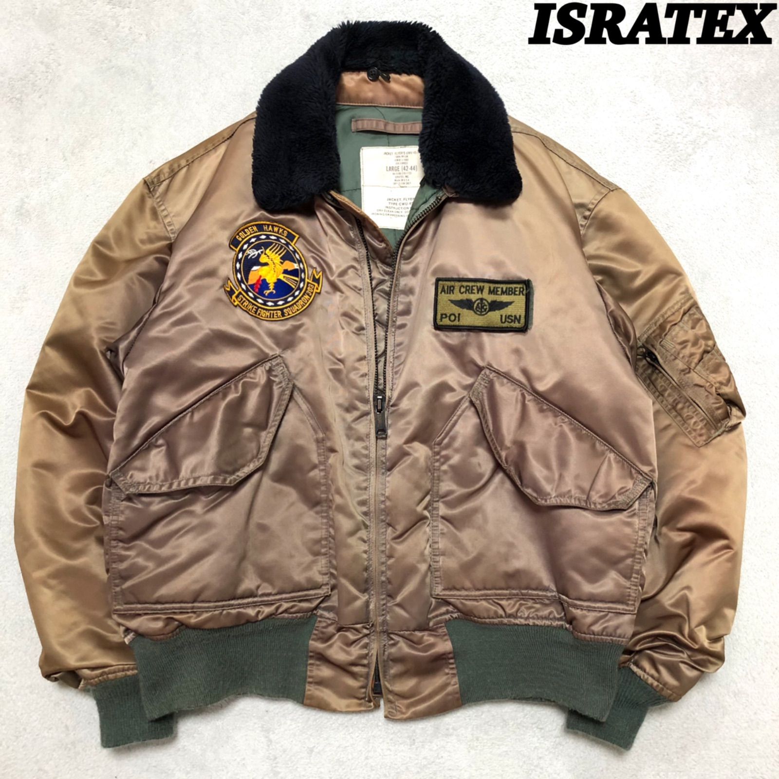 ISRATEX USA製 CWU-45P フライトジャケット 襟ボア 2way